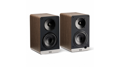 ELAC Debut Connex- 4-1/2" Connex Powered 50 Watt Bookshelf Speakers - Walnut