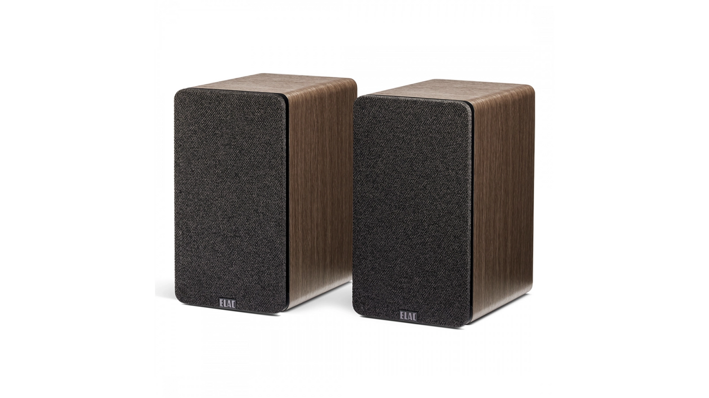 ELAC Debut Connex- 4-1/2" Connex Powered 50 Watt Bookshelf Speakers - Walnut