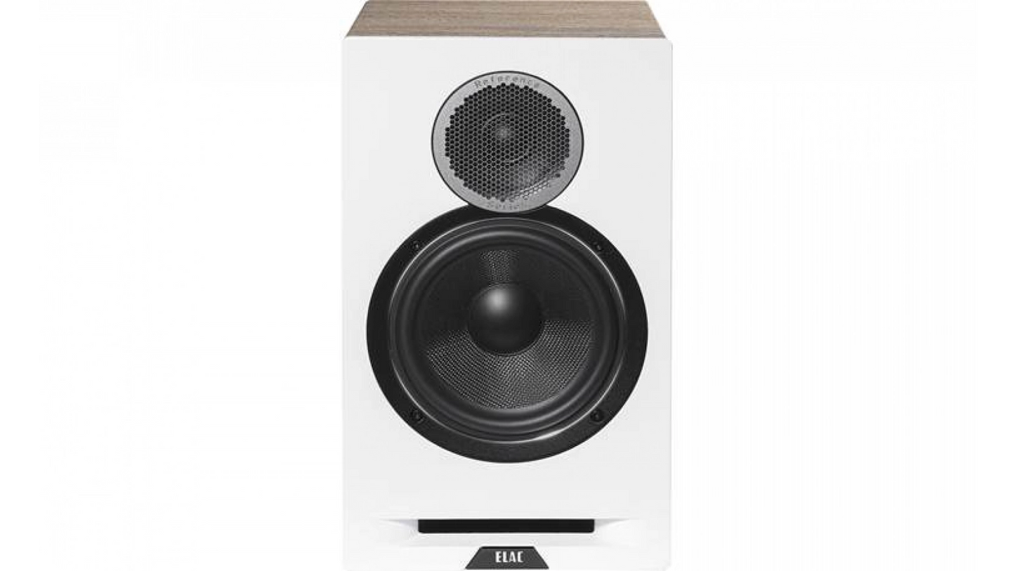 ELAC Debut Reference - 6-1/2" Bookshelf Speakers - White baffle, Oak Cabinet